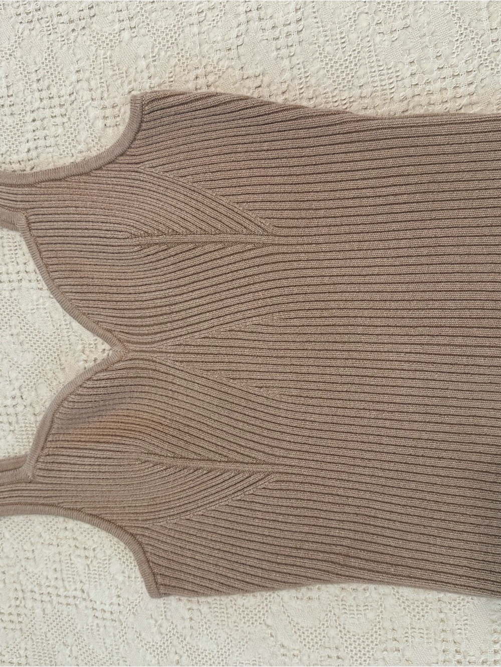 Abercrombie & Fitch Ribbed Taupe Tank Top S - Picture 2 of 5